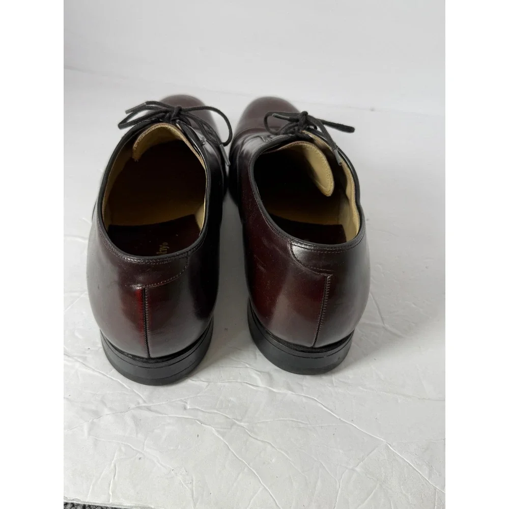 Johnston & Murphy Mens 9 D/B Burgundy Leather Cap Toe Oxford Shoes Made in USA